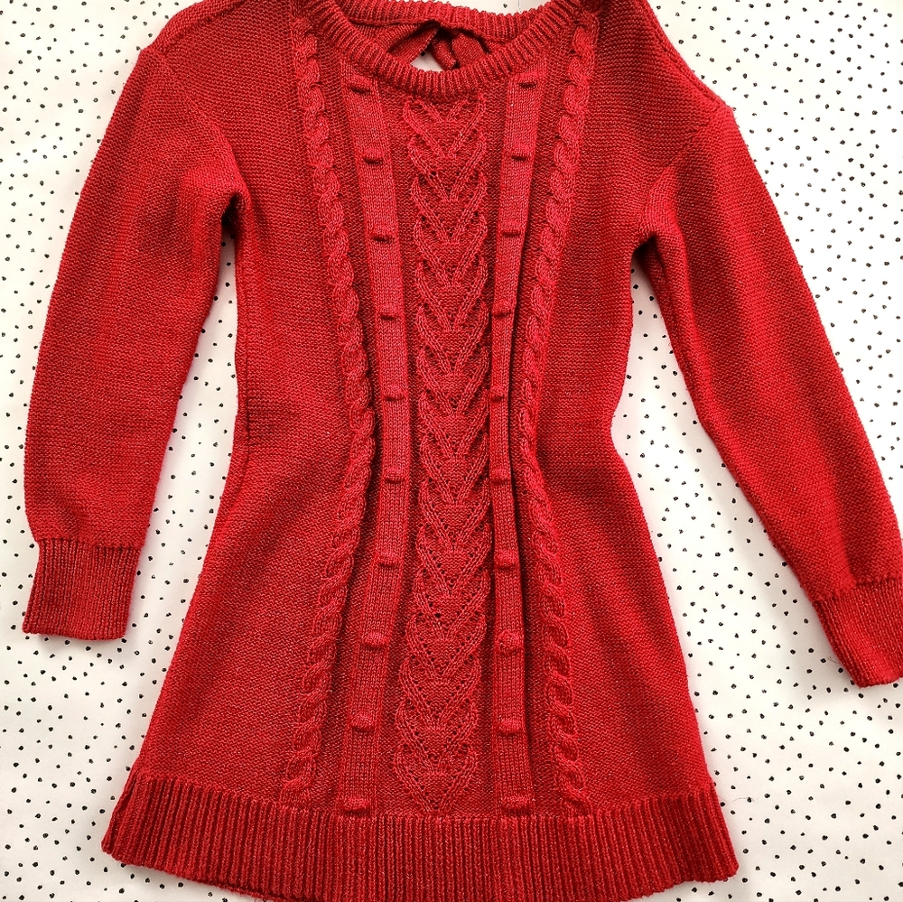 Girls cable knit sweater dress